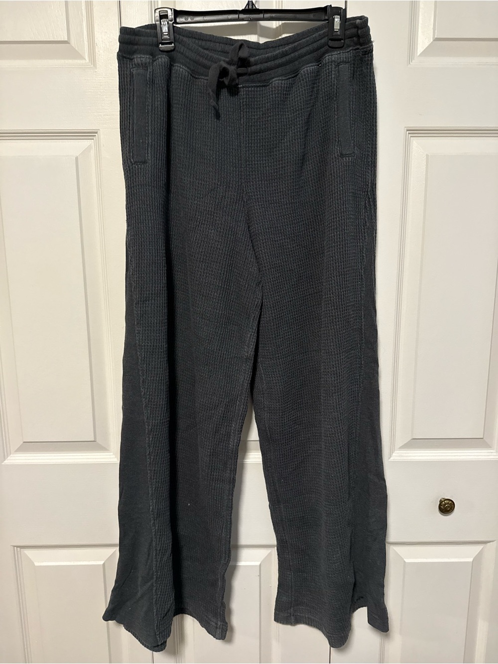 aerie Dark Gray Waffle Knit Drawstring Track Pants